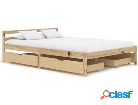 Cama VIDAXL 3060333 (Marrón - Madera - Compatible con