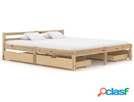 Cama VIDAXL 3060335 (Marrón - Madera - Compatible con