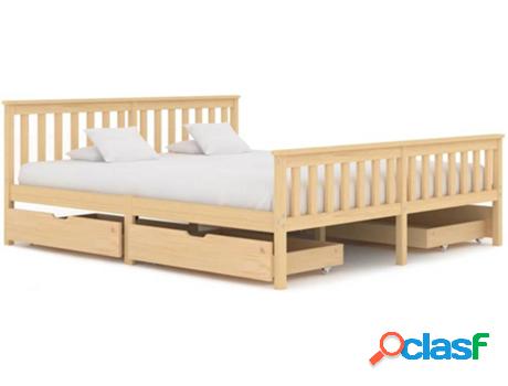 Cama VIDAXL 3060344 (Marrón - Madera - Compatible con