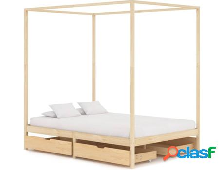 Cama VIDAXL 3060351 (Marrón - Madera - Compatible con