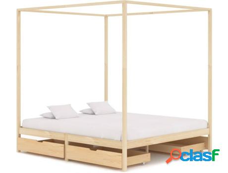 Cama VIDAXL 3060353 (Marrón - Madera - Compatible con