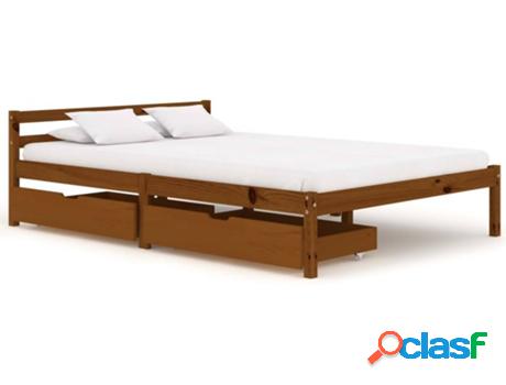 Cama VIDAXL 3060522 (Marrón - Madera - Compatible con