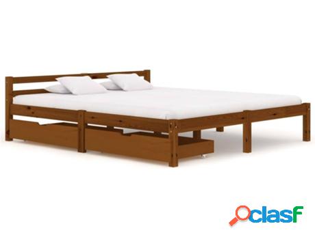Cama VIDAXL 3060524 (Marrón - Madera - Compatible con