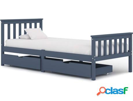 Cama VIDAXL 3060703 (Gris - Madera - Compatible con