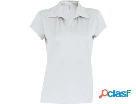 Camisa Pólo Desportivo Feminina de Manga Curta Proact Blanc