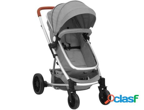 Carrito de Bebé Duo VIDAXL 2 en 1 de Aluminio Gris Claro