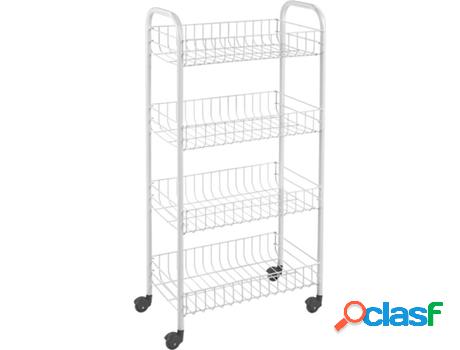 Carrito de Cocina METALTEX Pisa (Acero - 41 x 23 x 84 cm)