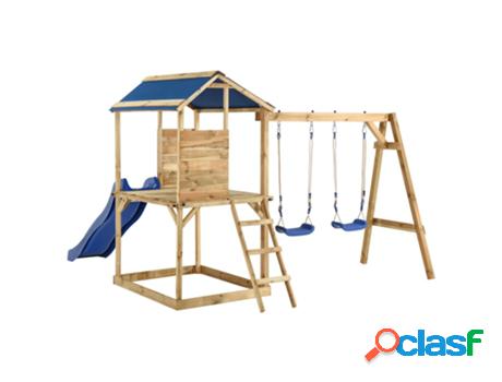 Casa De Juegos Con Columpios Y Escalera VIDAXL (Multicolor -