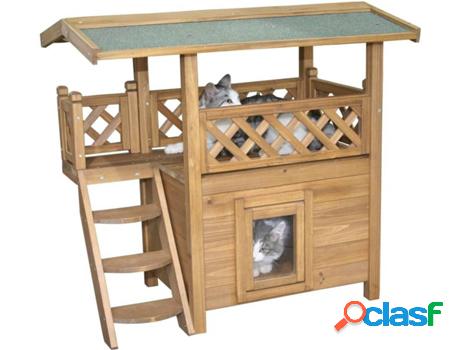 Caseta para Gatos KERBL Marrón (77x50x73 cm - Madera)