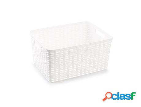 Cesta rattan 38x28 cm blanca