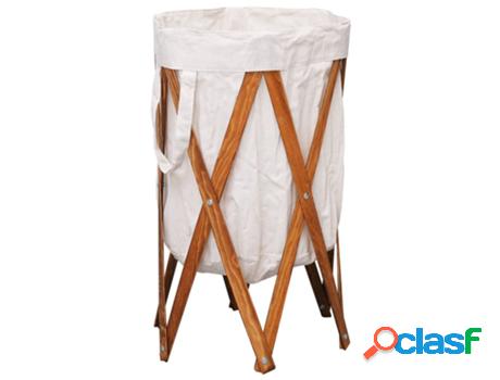Cesto De Ropa Sucia Apilable VIDAXL (Crema - Lona)