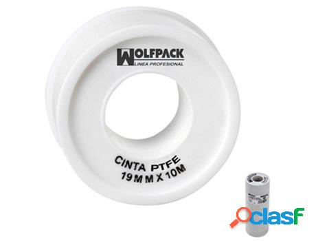 Cinta ptfe wolfpack 12 mm. x 10 m. (paquete 10 rollos)
