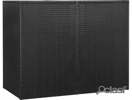 Cobertizo para Basuras VIDAXL Doble (Negro - Acero -