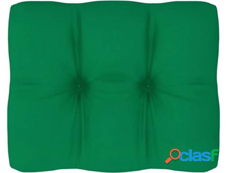 Cojín de Paletas VIDAXL (Verde - Tela - 50 x 40 x 12 cm)