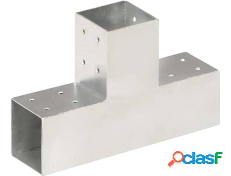 Conector de Postes en T VIDAXL Metal Galvanizado (Gris -