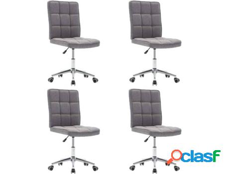 Conjunto 4 Sillas de Comedor VIDAXL 279579 (Gris - Tela - 48