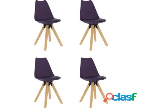 Conjunto 4 Sillas de Comedor VIDAXL 324234 (Morado -