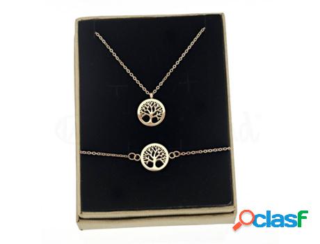 Conjunto Collar MISSTREND árbol de la vida (Acero