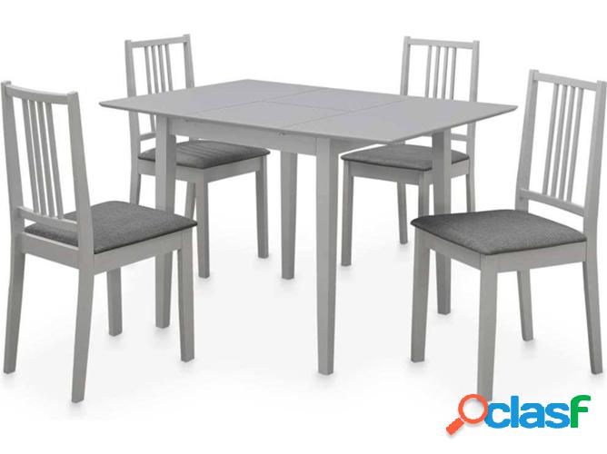 Conjunto cenar VIDAXL MDF gris (5 piezas)