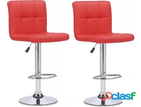 Conjunto de 2 Taburetes HABITAT & JARDIN Manhattan (Rojo -