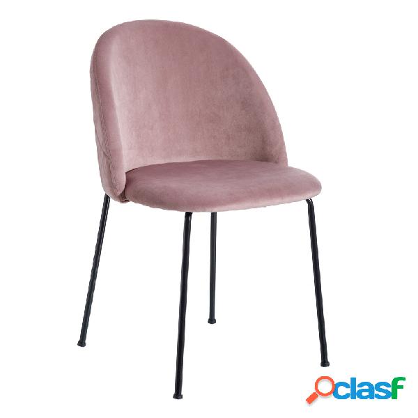 Conjunto de 2 sillas con rombos rosas de terciopelo