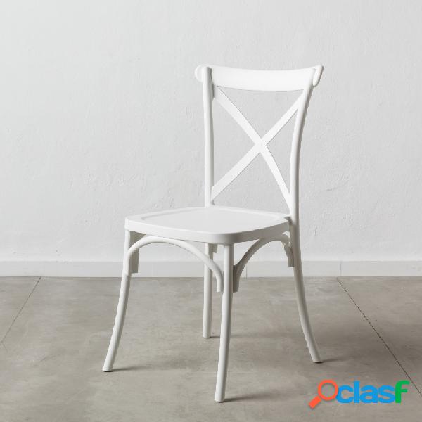 Conjunto de 4 sillas blancas de polipropileno 48x43x91cm
