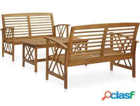 Conjunto de Jardín VIDAXL Lounge 3057984 (Marrón - Madera