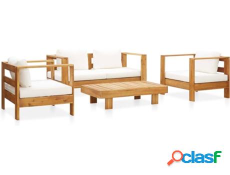 Conjunto de Jardín VIDAXL Lounge (Beige - Madera de Acacia