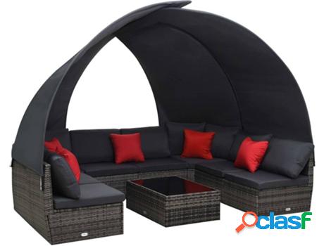 Conjunto de Jardín VIDAXL Lounge (Negro Antracita - Poli