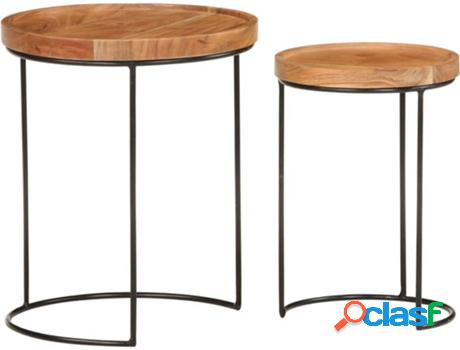 Conjunto de Mesas de Centro VIDAXL (Marrón - Madera de