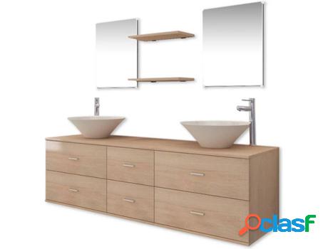 Conjunto de Muebles VIDAXL Modelo 3 (Beige - Madera