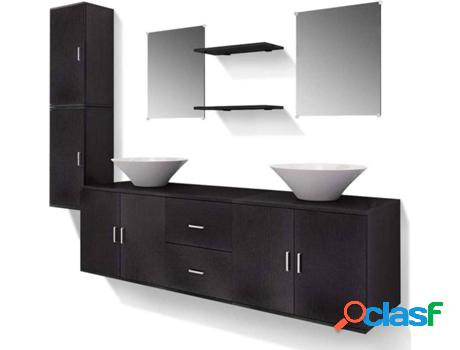 Conjunto de Muebles VIDAXL Modelo 3 (Negro - Madera