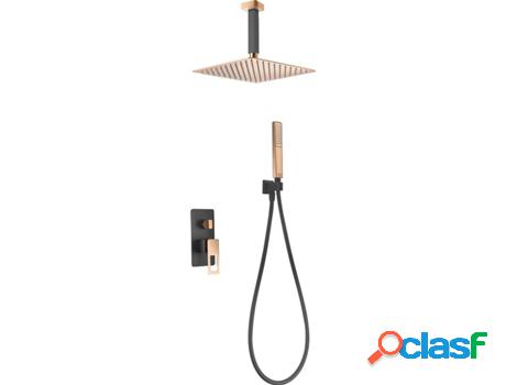 Conjunto ducha monomando empotrado Estocolmo negro IMEX