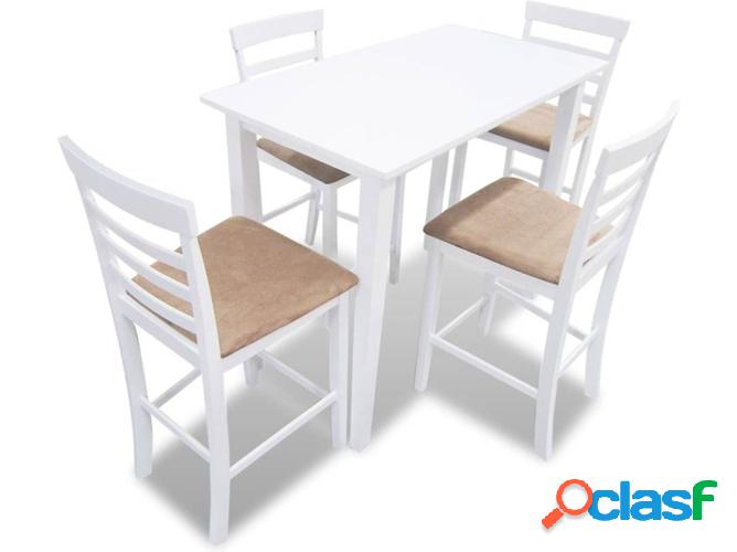 Consola mesa Blanca y conjunto 4 Sillas bar VIDAXL