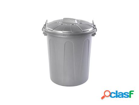 Cubo basura cierre metal + tapa 21l plata