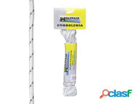 Cuerda nylon alta tenacidad blanca / azul (madeja 10 m.)