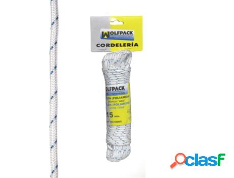 Cuerda nylon alta tenacidad blanca / azul (madeja 15 m.)