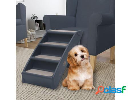 Escalera para Perros VIDAXL 4 Peldaños (Gris - 62 x 40 x 50