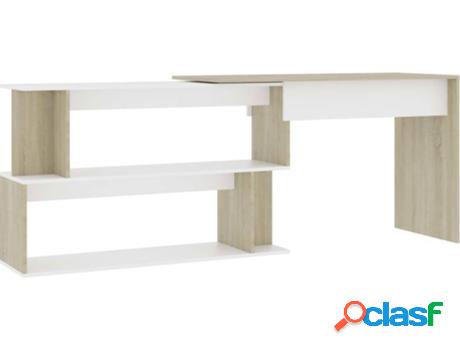 Escritorio VIDAXL Esquina Beige (200x50x76cm - Madera