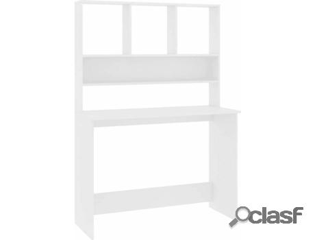 Escritorio con Estantería VIDAXL Blanco (110x45x157cm -