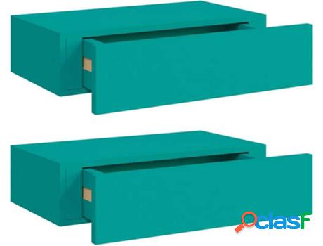 Estante de Pared VIDAXL 2 Piezas (Azul - MDF - 40x23.5x10