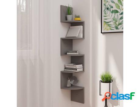 Estante de Pared VIDAXL (Gris - Madera Aglomerada -