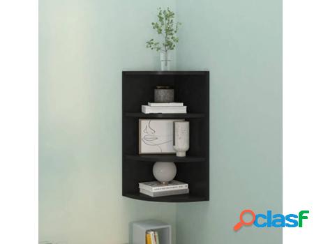 Estante de Pared VIDAXL (Negro - Madera Aglomerada -