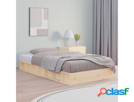 Estructura de Cama Doble VIDAXL (Marrón -Madera)