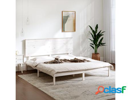 Estructura de Cama King VIDAXL (Blanco -Madera)