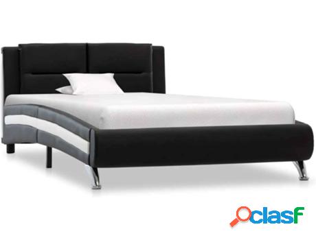 Estructura de Cama VIDA XL De Cuero Sintético Negro