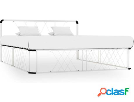 Estructura de Cama VIDA XL De Metal Blanco (Compatible con