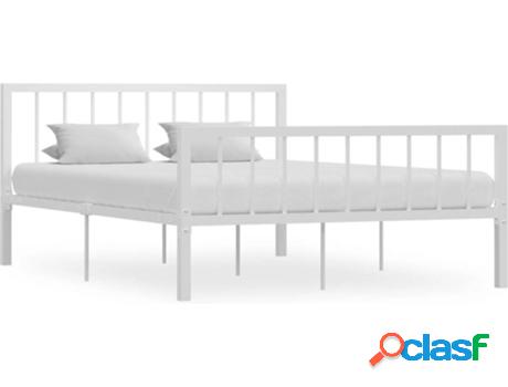 Estructura de Cama VIDAXL 284565 (Blanco - Metal - 208 x 146