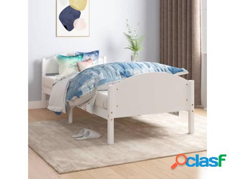 Estructurra de Cama VIDAXL (Blanco - Madera - 206x95.5x73.5