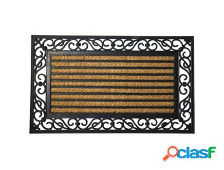 Felpudo fibra coco y goma rayas 45x75 cm.